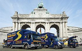 flotte de camions Moortgat au Cinquantenaire à Bruxelles