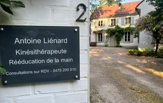 plaque portant le nom du kinésithérapeute Antoine Liénard