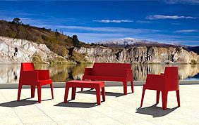 salon de jardin rouge
