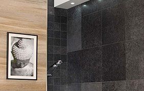 douche carrelée à l'italienne