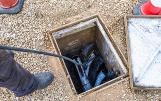 débouchage d'égout avec ouverture du sol