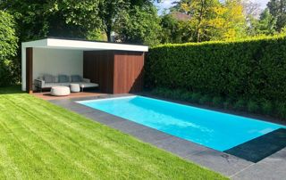 piscine avec poolhouse en bois