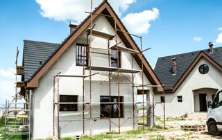 façade en travaux
