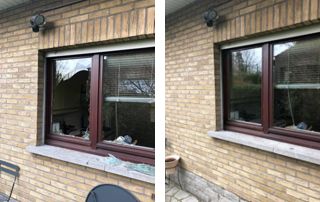 remplacement d'une vitre cassée