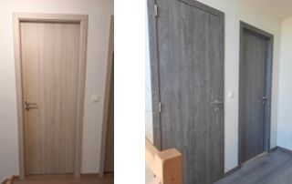 portes en différentes essences de bois