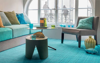 tapis plain turquoise