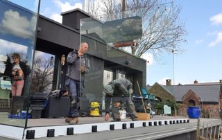 pose de garde-corps vitrés sur terrasse