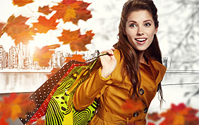 femme qui fait du shopping en automne