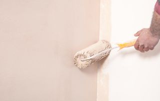 rouleau de peinture rose