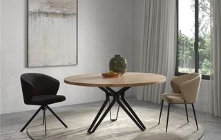 salle à manger table en bois et deux chaises