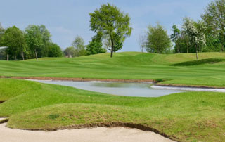 terrain de golf avec obstacles